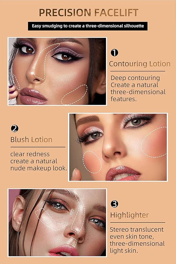 3 Pcs Liquid Contour Beauty Wand Set, Contour Stick