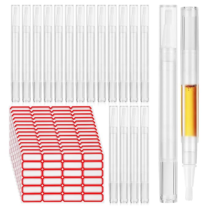Beaupretty 40pcs 3ml Cuticle Oil Pen with Stickers 3ml
