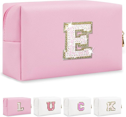 Personalized initial letter makeup bag,