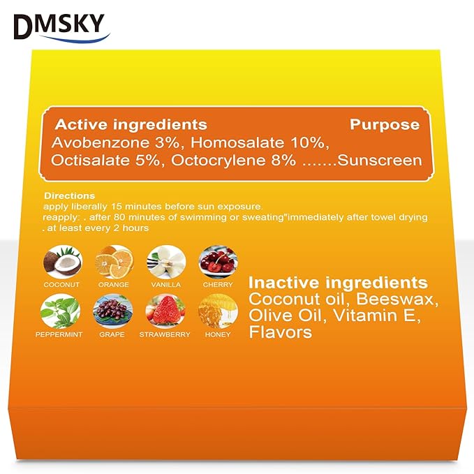 DMSKY SPF Lip Balm Bulk 32 Pack, Sunscreen Lip Balm SPF 30, Broad Spectrum UVA/UVB Protection, Lip Sunblock Bulk Sunscreen Travel Size