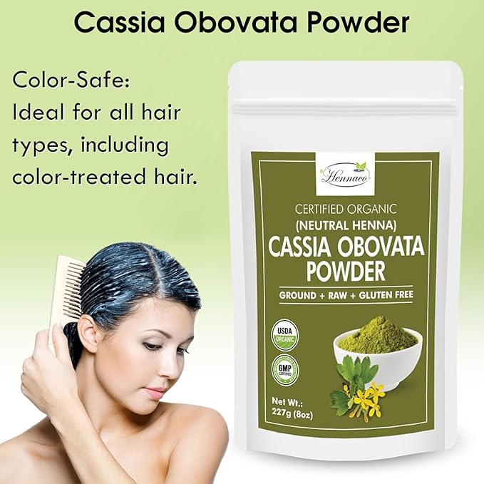 Organic Cassia Obovata Powder | Neutral Henna Powder (8 OZ) 227 G