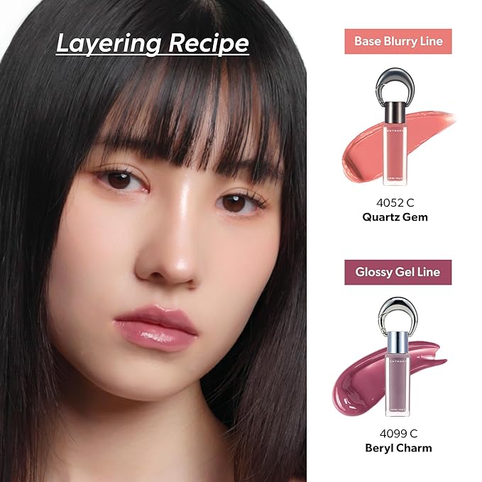 ENTROPY Makeup 2-in-1 Charm Shiny Glowy Lip & Cheek Gloss Tint Keychain, High Pigment Glossy Lip Color & Plumping Gloss, C1 Opal Charm