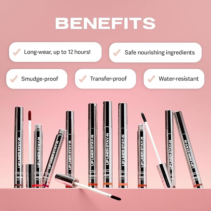 Sacheu Lip Liner Stay-N Peel Off Lip Stain — Long Lasting Matte Lip Tattoo Transfer Proof Lipstain Infused with Hyaluronic Acid & Vitamin E for All Skin Types — Vegan & Cruelty-Free, Hey-zel