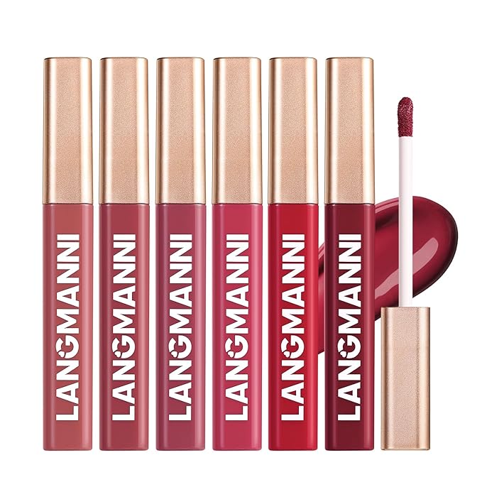 Jolilab 6 Colors Cream Texture Lip Gloss Set - Highly Pigmented, Long - Lasting, Moisturizing Makeup for Women（SetB 6Color）