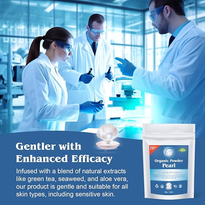 Zlimer Freshwater Pearl Powder for DIY Skincare,Whitening,Pore Minimizer,Anti-Aging,100% Natural, (3.52oz) 100g