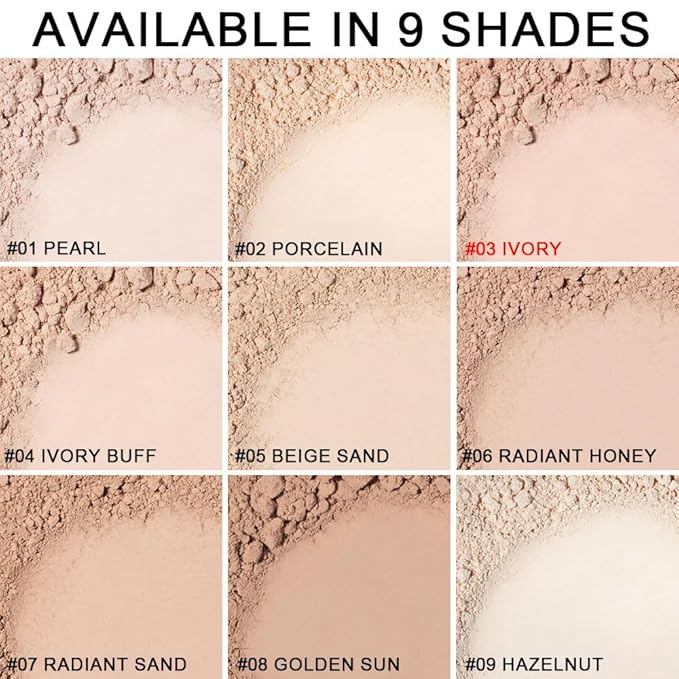 Kaely Oil Free Powder Foundation Waterproof,Face Pressed Powder Natural Finish,03