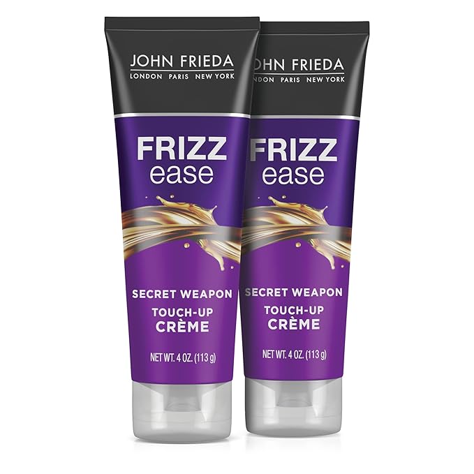 John Frieda Frizz Ease Secret Weapon Touch-Up Crème, Smoothing Cream for Flyaways, Frizz-Free & Split Ends, Infused with Avocado Oil to Seal in Moisture and Eliminate Flyaways, 4 Oz, Pack of 2