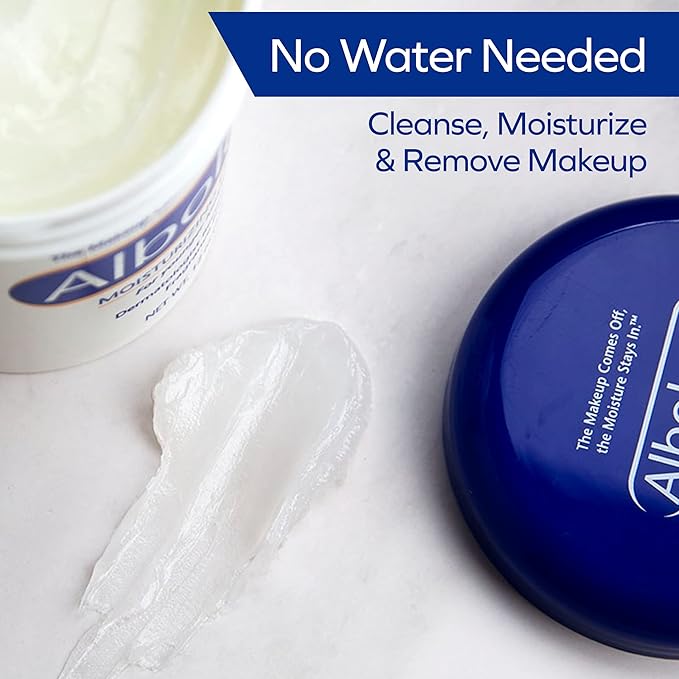 Albolene Face Moisturizer and Makeup Remover, Facial Cleanser and Cleansing Balm, Beta Carotene Fragrance Free Cream, 12 oz