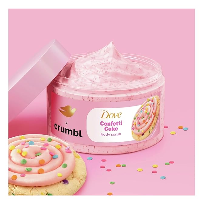 Dove Moisturizing Body Wash & Scrub | Confetti Cake Scent | 20oz Wash + 15oz Scrub | Limited Edition