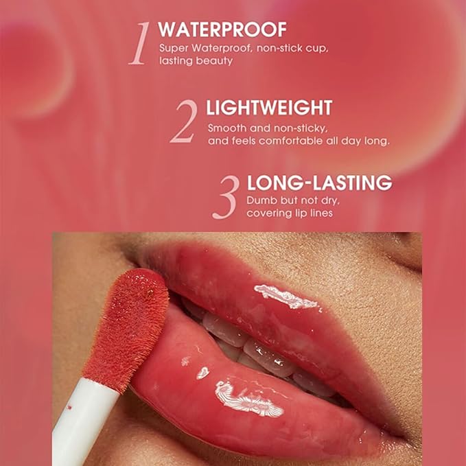 Lip Oil Lip Glaze, Soft Brush Head Hydrating Lip Glow Oil,Shiny Transparent Lip Gloss Plumping,Long Lasting Nourishing Non-sticky Fresh Clear Smooth Lip Care