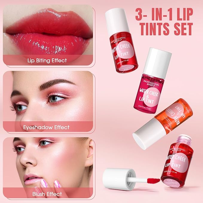 12 Pcs Lip Tint Stain Set 6 Colors Lip