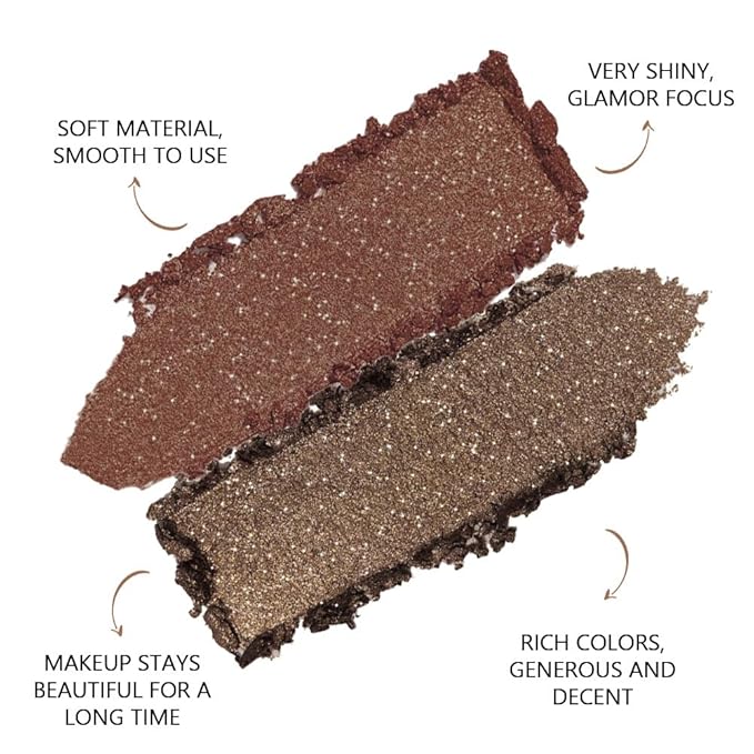 Double color eye shadow, Eyeshadows Creamy, high pigment eye makeup palette, matte shimmer metal eye shadow powder, Blendable, Ultra-Pigmented, Easy to Apply, Matte & Shimmer, (06)