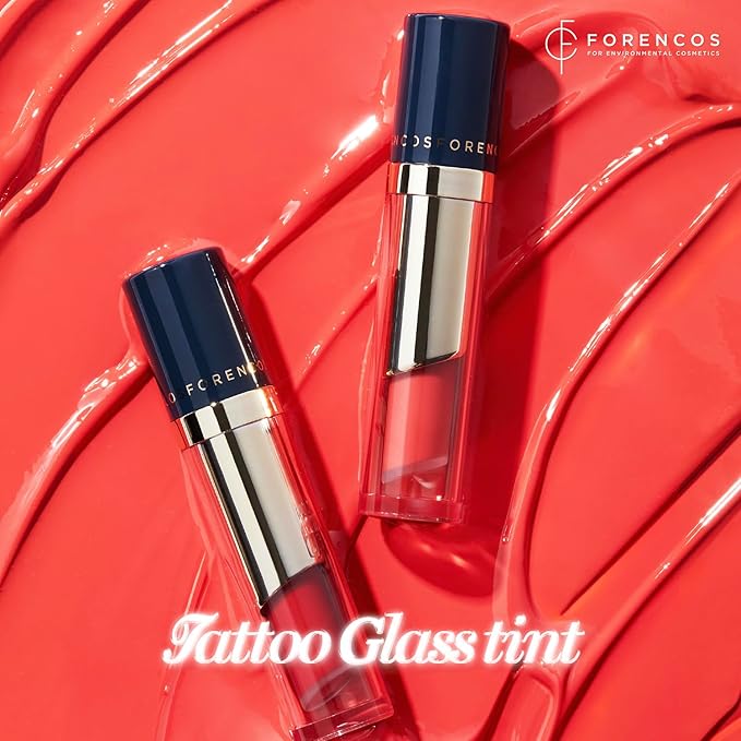 FORENCOS Tattoo Glass Lip Gloss Tint, Korean Glossy Tint/Stain, High Pigmentation, Glasting Shine, Long Lasting, Moisturizing, Lightweight, Non-Sticky Formula (06 FRANC)