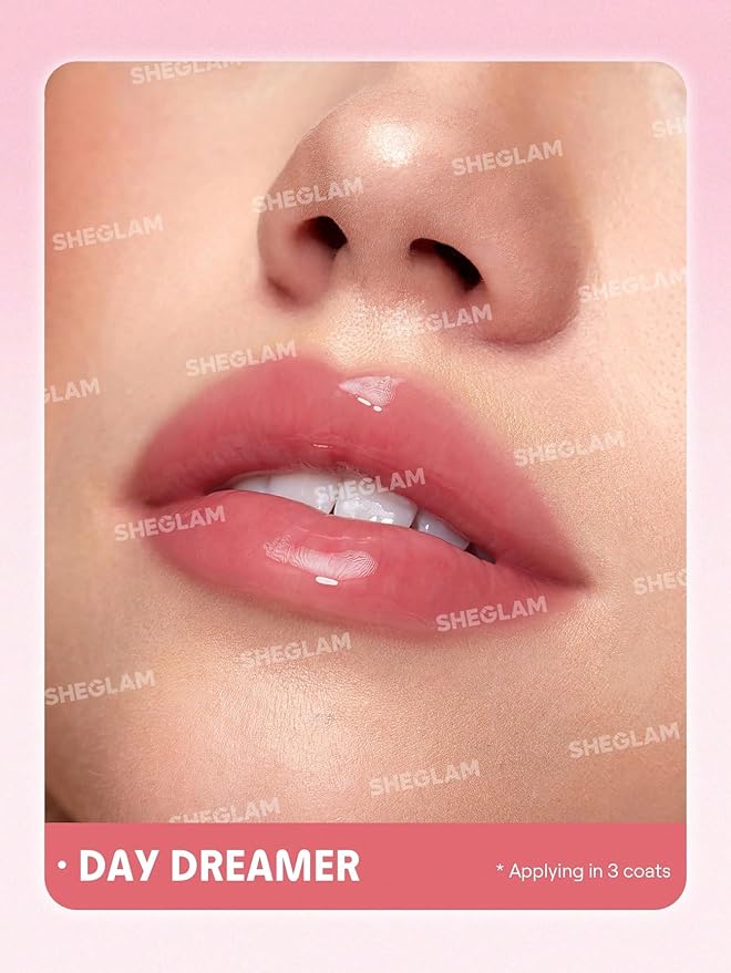 SHEGLAM Jelly Wow Tinted Lip Oil Plumping Lip Gloss Natural -Day Dreamer