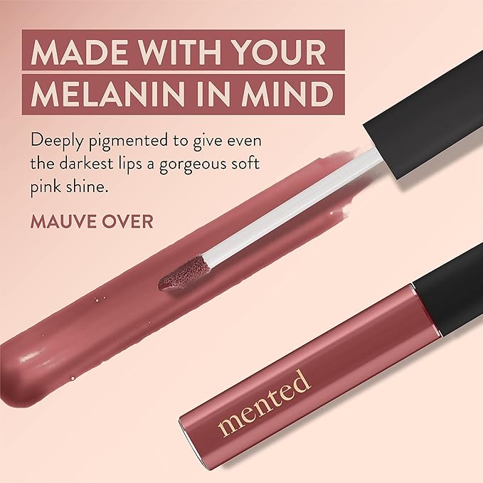 Mented Cosmetics Lip Gloss for Women Tinted Lip Balm Stain, Long Lasting Buildable Moisturizing Lipgloss Lipstick Topper, Made in USA, Cruelty Free Vegan Makeup, Mauve Over