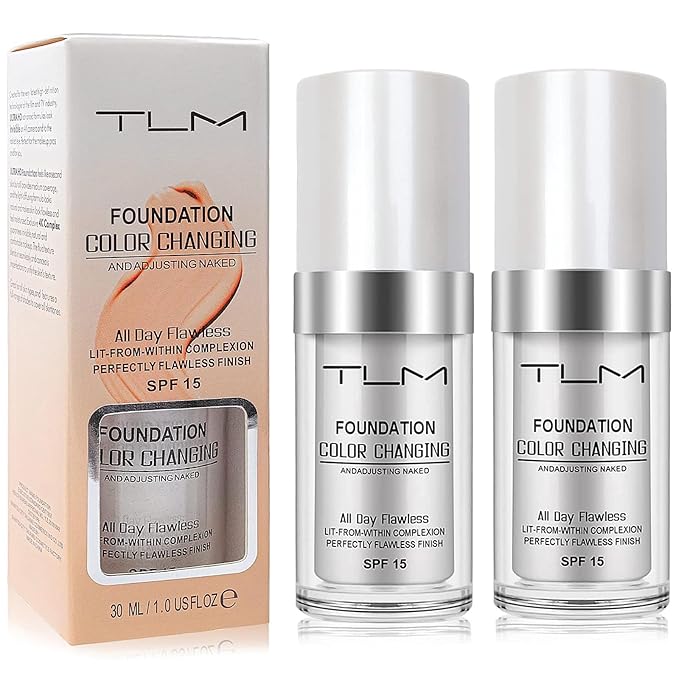 2 PACK TLM Color Changing Foundation Liquid Base,TLM