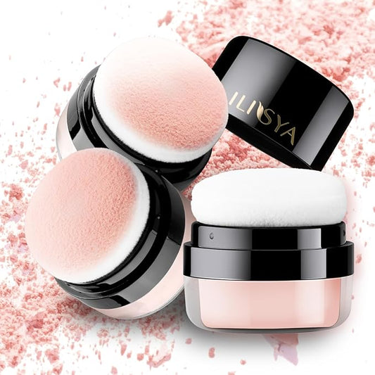 Setting Powder Lightweight Loose Powder Finishing Powder Long-Lasting Pink/Shimmering)-3 Boxes