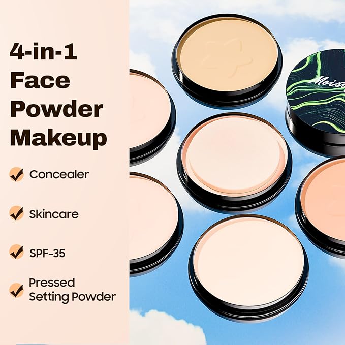 Face Setting Powder Makeup - Waterproof Long-Lasting Pressed