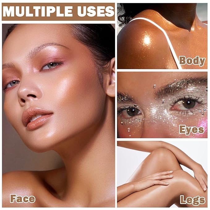 Polvo De Hadas Body Glitter Face Highlighter Powder Glow（Fairy Pink）