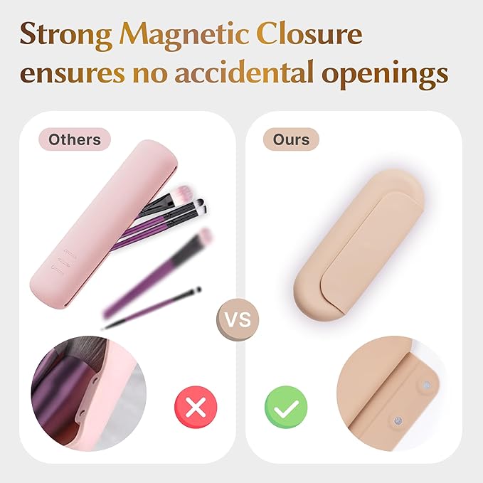 Silicone makeup brush holder, travel