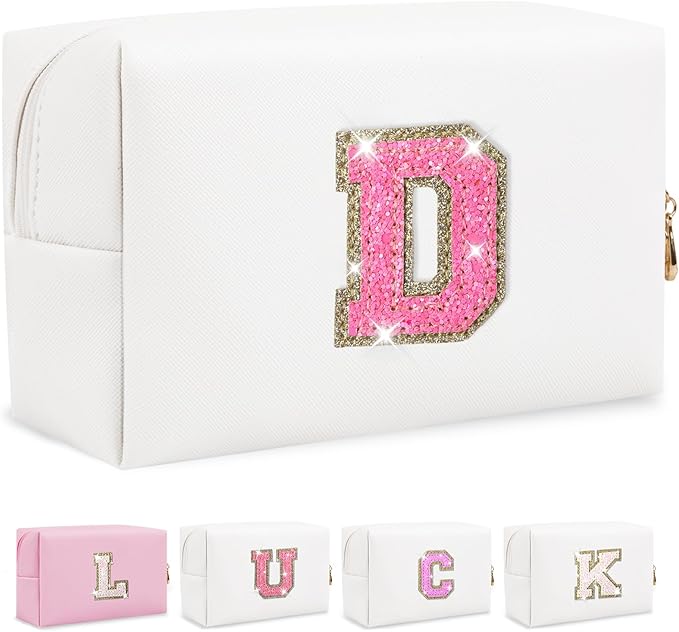 Personalized initial letter makeup bag,