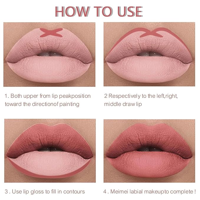 12 Colors Matte Lip Liner Pencil Set, 12Pcs Long