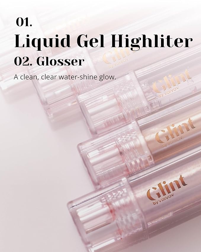 Glint Liquid Gel Highlighter (Glosser, 0.) - Multi-Use Nose, Lips. 1oz