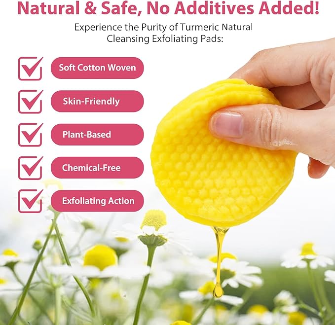 Turmeric face scrub pads, turmeric