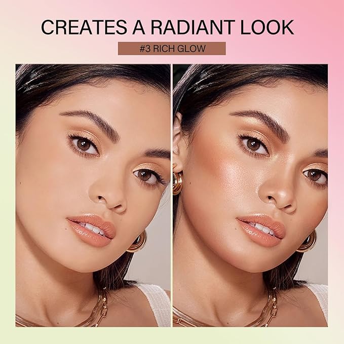 MEICOLY Cream Bronzer Stick, Natural Highlight Contour Makeup,Face Highlighter Stick,Contour Stick Facial Contouring Stick,Buildable Face Bronzer Face Shaping,Waterproof,02 Soft Glow