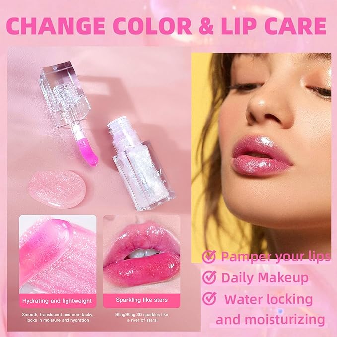 Bossup Color Changing Lip Oil，Magic Color Changing Lip