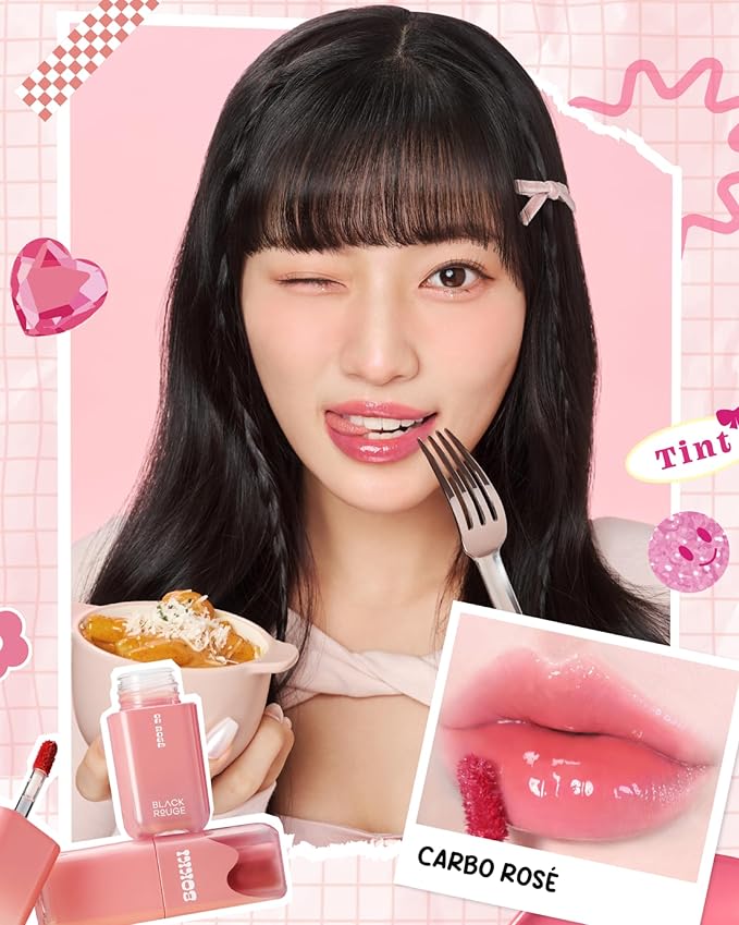 Glow Bokki Glossy Lip Tint, Korean Beauty (GB05 Carbo Rosé, 4.1 grams)