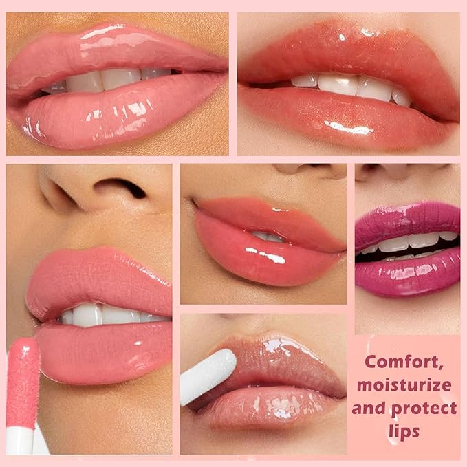 CAHIUYOA Cherry Lip Glow Oil Moisturizing Plumping Lip Gloss Lip Plumper Gloss Lip Oil Tinted Lip Balm Lip Care for Women - 04 Cherry