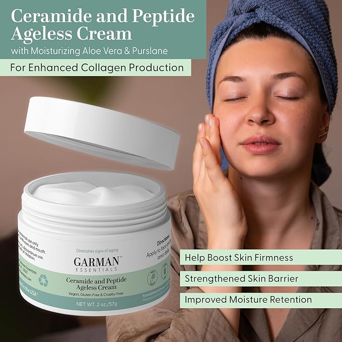 Mineral Sunscreen Lotion SPF 33 1.7 fl oz & Vitamin C Serum for Face, Hyaluronic Acid 1 Fl Oz & Ceramide and Peptide ageless Cream 2 Fl Oz, 3-iN-1 Bundle