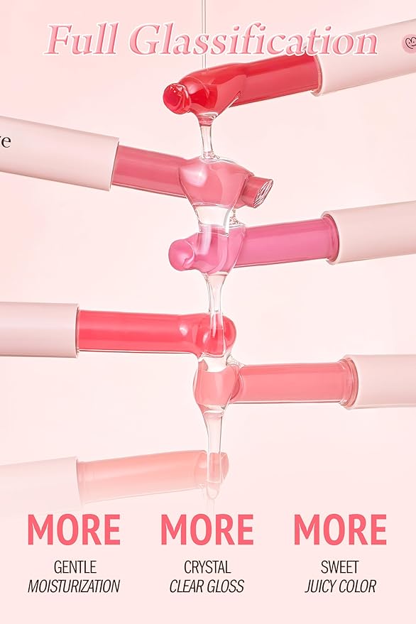 Self Beauty Vegan Korean Lip Balm Moisturizing Care - Collagen Lip Glass Hydrating, Hyaluronic Lip Gloss Repair - 0.06 oz (#2 Shy Pink)