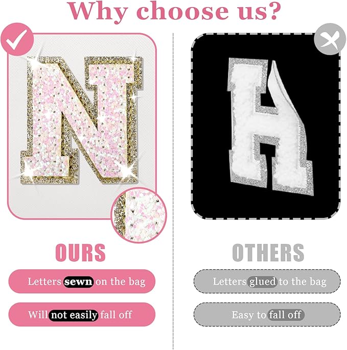 Personalized initial letter makeup bag,