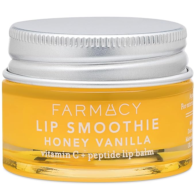 Farmacy Peptide Lip Balm - Lip Smoothie Hydrating Lip Balm with Vitamin C to Visibly Plump + Smooth Lip Lines - Nourishing Lip Treatment with a High-Gloss Finish - Honey Vanilla (10g)
