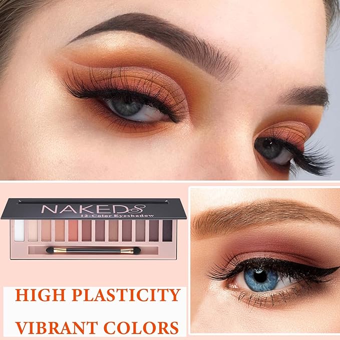 12 Color Naked Eyeshadow Palette,Matte Earth Color Eyeshadow,Natural
