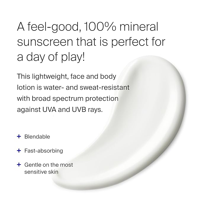 Supergoop! PLAY 100% Mineral Lotion - 1 fl oz, Pack of 2 - Broad Spectrum SPF 50 Sunscreen for Face & Body - Lightweight, Fast Absorbing, Water Resistant - With Green Algae