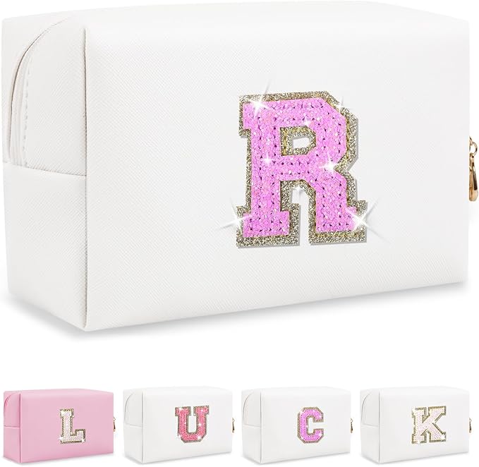 Personalized initial letter makeup bag,