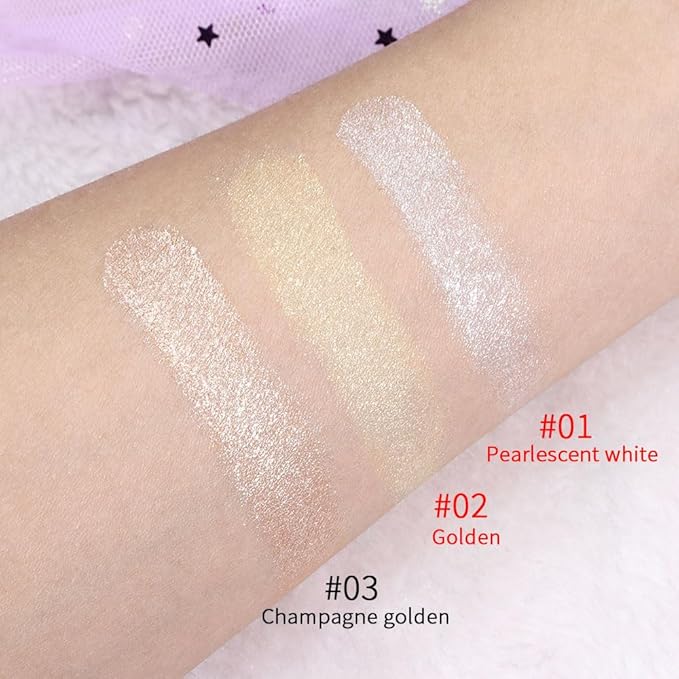 evpct Pearl White & Blonde Gold Face Highlighter