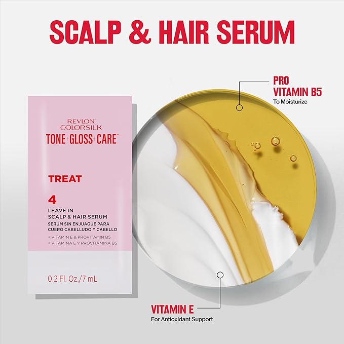 Revlon ColorSilk Tone + Gloss + Care Demi Permanent Hair Color, Dye Kit with Leave-In Scalp and Haircare Serum, 2x Shinier, 4x Stronger, 6G Light Golden Brown, 4.5 fl oz