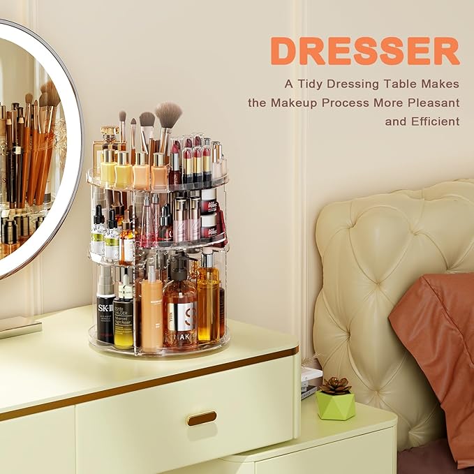 Rotating makeup organizer, diy 7