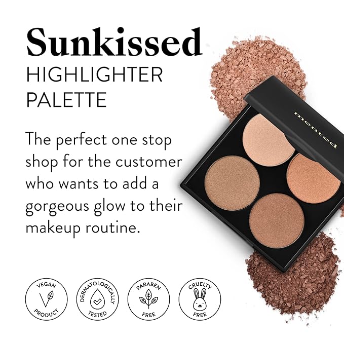 Mented Cosmetics | Gold and Bronze Highlighter, Sunkissed Face Palette