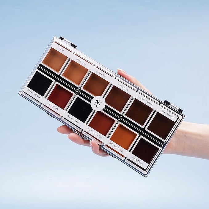 12 Color Dark Flesh Tone Alcohol Activated Makeup