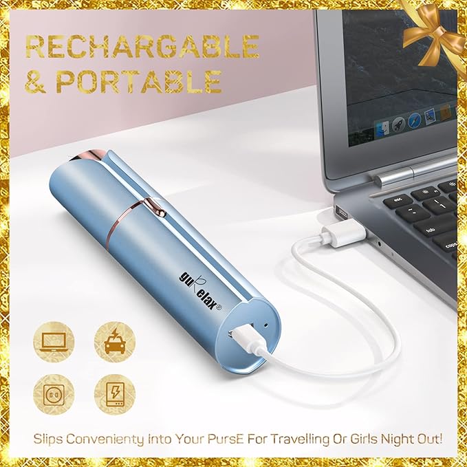 Gurelax Hair Remover for Women, Hair Removal Device, Facial Hair Removal for Women, Best Touch Face Shaver As Christmas Gift, Electric Upper Lip/Mustache Hair Remover, Included 2 x Replacement Heads