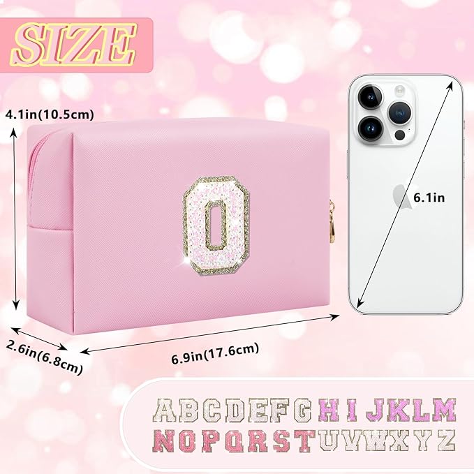 Personalized initial letter makeup bag,