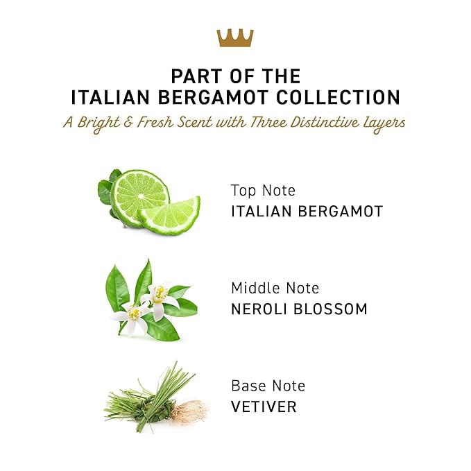 Cremo Body Wash Men, Notes of Italian Bergamot, Neroli Blossom, and Fresh Vetiver, Rich-Lathering Italian Bergamot, 16 Fl Oz