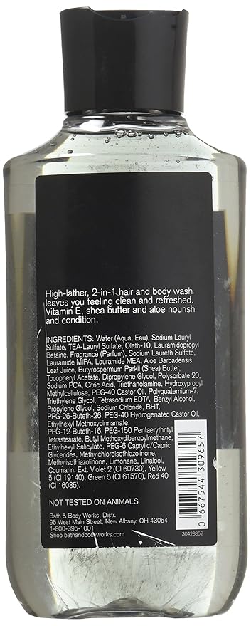 Bath & Body Works, Signature Collection 2-in-1 Hair + Body Wash, Noir For Men, 10 Ounce