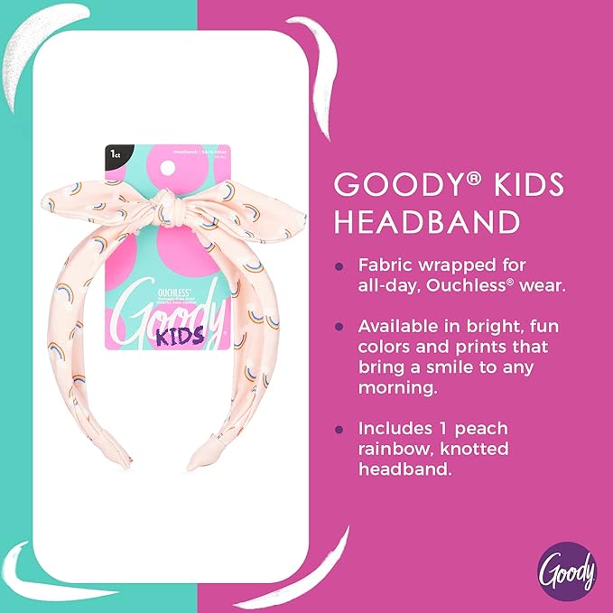 Goody Kids Headband - Rainbow Print - Comfort Fit for All Day Wear - For All Hair Types - Hair Accessories