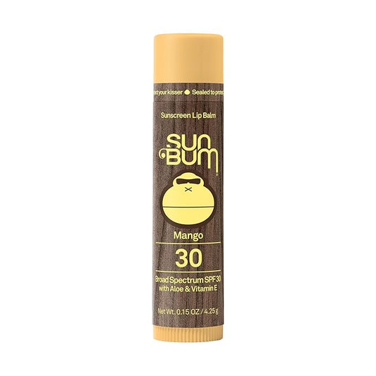 Sun Bum SPF 30 Sunscreen Mango Lip Balm - Moisturizing Aloe Vera and Vitamin E - Vegan and Cruelty Free - Broad Spectrum UVA/UVB Lip Protection - 0.15 oz Stick